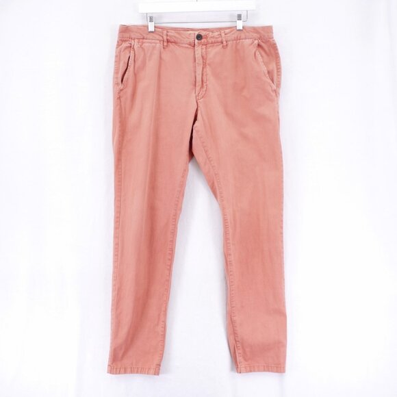 H&M L.O.G.G. Pink Slim Fit Flat Front Chino Pants 37 / 33 Cotton Mid Rise - Picture 1 of 7